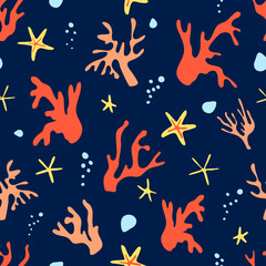 Underwater life vector pattern