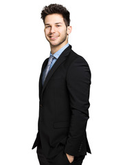 Young manager portrait isolated on white