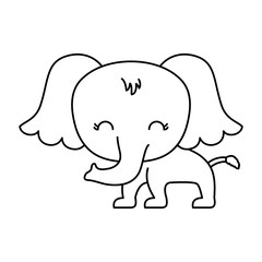 Obraz premium cute elephant animal isolated icon