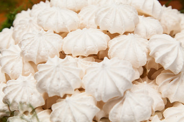 Closeup of meringue cookies