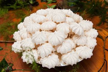 Closeup of meringue cookies
