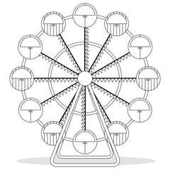 Ferris wheel for coloring book
