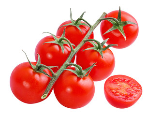 Fresh tomato isolated on white background with clipping path