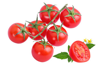 Fresh tomato isolated on white background with clipping path