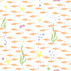 Underwater life vector pattern