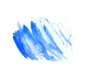 Fototapeta premium blue watercolor strokes on paper.Design the sample for the texts of postcards