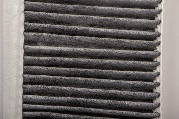 worn cabin air conditioner filter of car