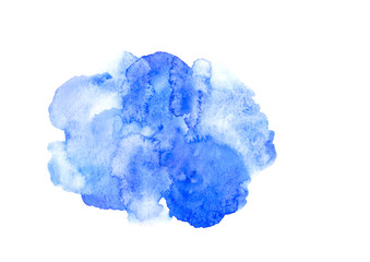 gradient blue watercolor blot on a white background