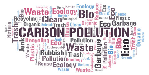 Fototapeta premium Carbon Pollution word cloud.