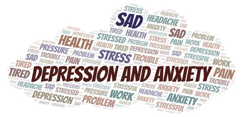 Depression And Anxiety word cloud.