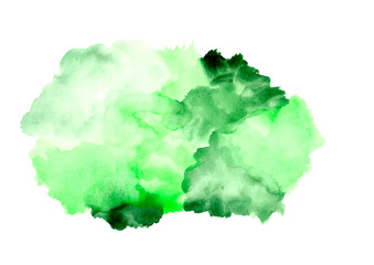 watercolor green shade background.Colorful watercolor stains.A model for the design and texts
