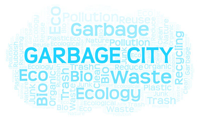 Obraz premium Garbage City word cloud.
