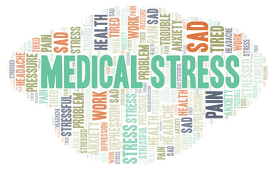 Fototapeta premium Medical Stress word cloud.