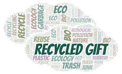 Obraz premium Recycled Gift word cloud.