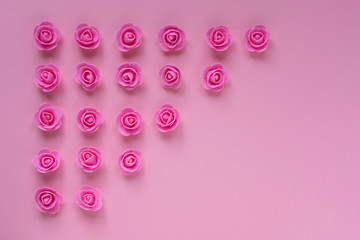 Artificial pink roses