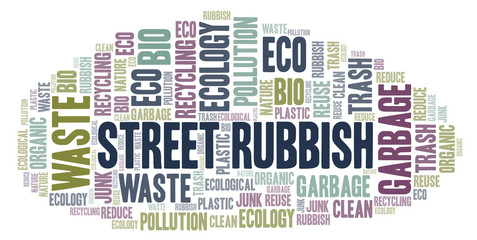 Fototapeta premium Street Rubbish word cloud.