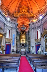 Inside Clerigos Church in Oporto, Portugal