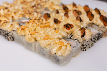 Sushi, rolls, fish, rice