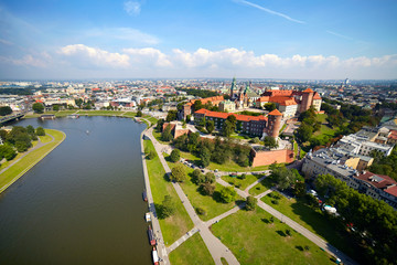 Fototapeta na wymiar aerial view of the river in the city