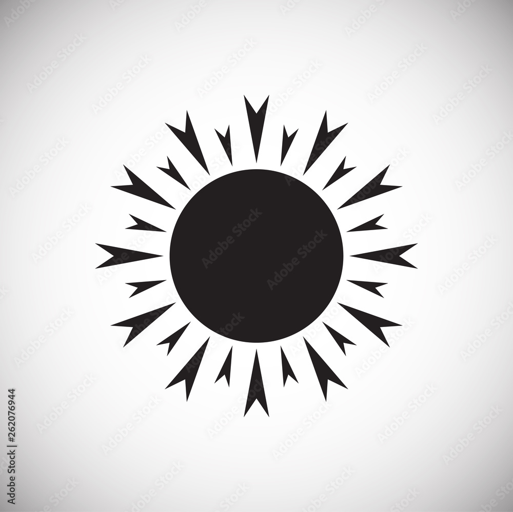 Poster sun icon on background for graphic and web design. simple vector sign. internet concept symbol for w