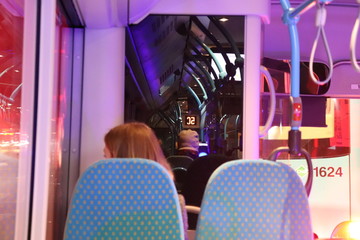 Obraz na płótnie Canvas Bus ride at night