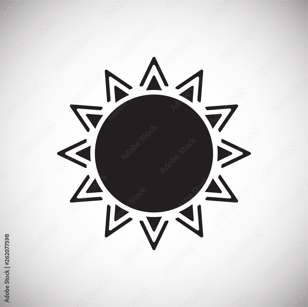 Poster sun icon on background for graphic and web design. simple vector sign. internet concept symbol for w