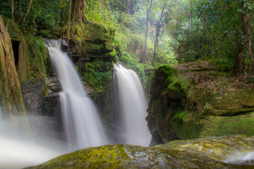waterfall in forest, near Amazonka, Brazil