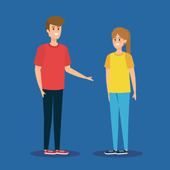 Obraz premium boy and girl young caouple with casual clothes