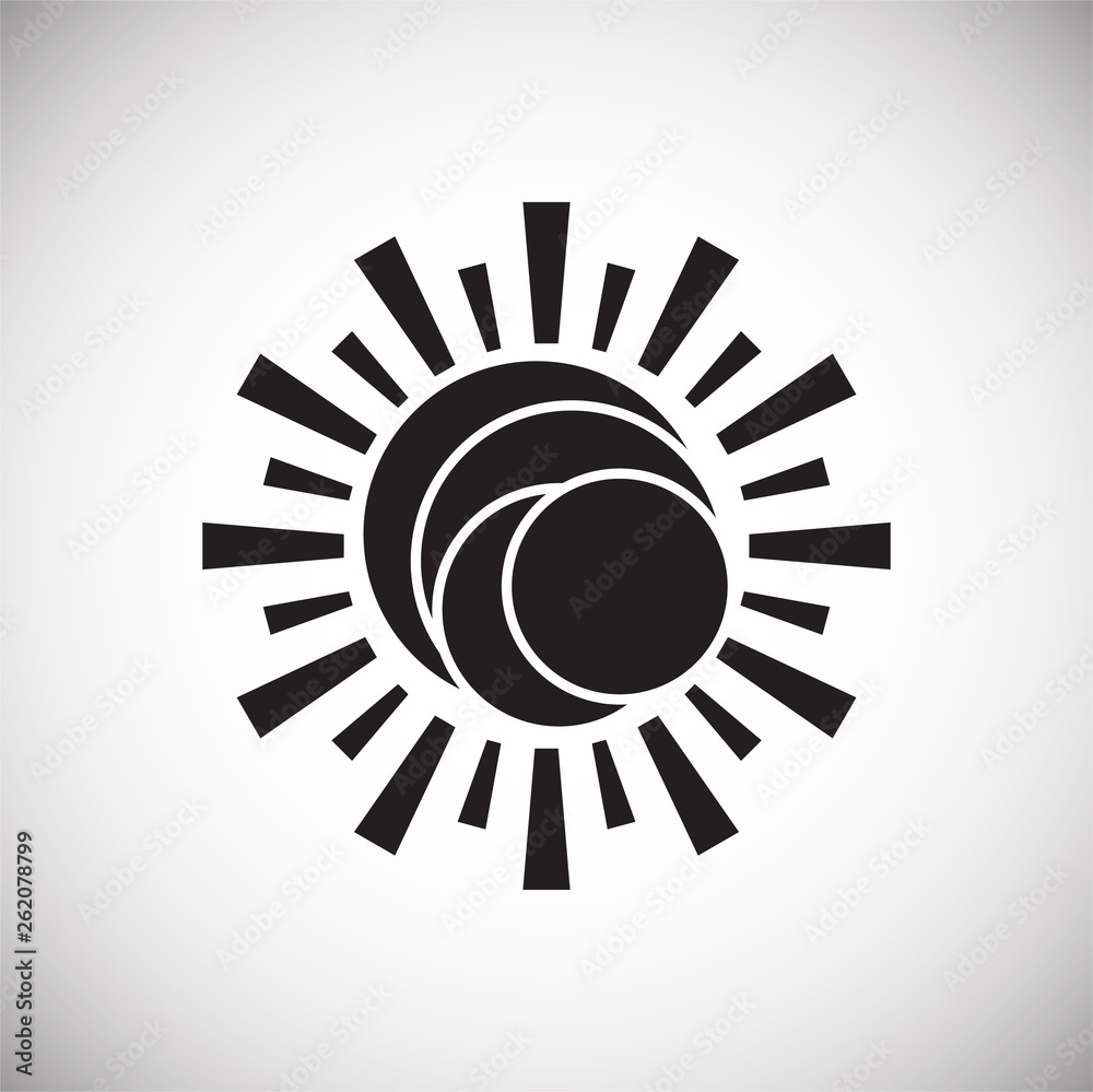 Poster sun icon on background for graphic and web design. simple vector sign. internet concept symbol for w