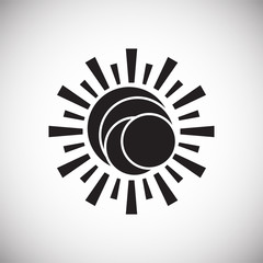 Sun icon on background for graphic and web design. Simple vector sign. Internet concept symbol for website button or mobile app.