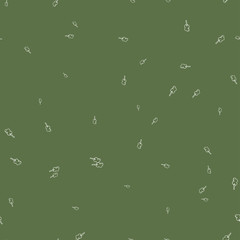 Seamless pattern of plants in doodle style.