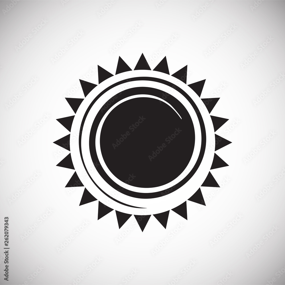 Poster sun icon on background for graphic and web design. simple vector sign. internet concept symbol for w