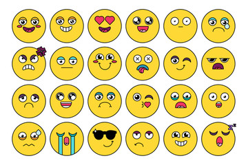Comic, cute emoji sticker pack