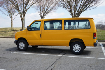 Yellow school van