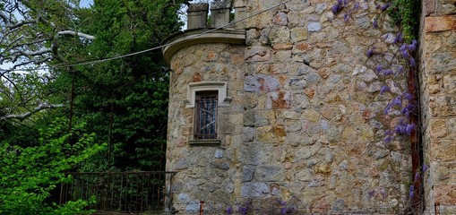 old abandoned castle in one of the forests in Europe