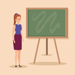 woman teacher with elegant clothes and hairstyle