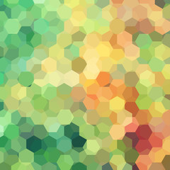 Fototapeta na wymiar Abstract background consisting of yellow, green, orange hexagons. Geometric design for business presentations or web template banner flyer. Vector illustration