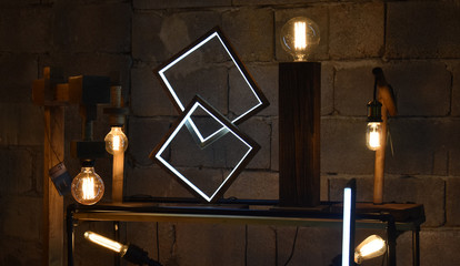Handmade wooden lamps  made from eco materrials