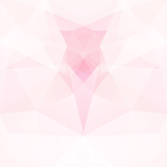 Abstract mosaic background. Triangle geometric background. Design elements. Vector illustration. Pastel pink, white colors.