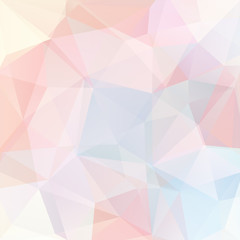 Geometric pattern, polygon triangles vector background in pastel pink, yellow, blue, white  tones. Illustration pattern