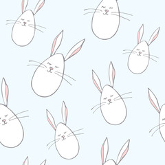 Cute baby bunny seamless wallpaper pastel pattern