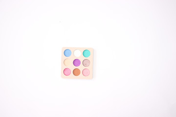 One eye shadow palette on the white background 