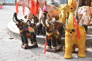 The elephant statue at the Brahma shrine