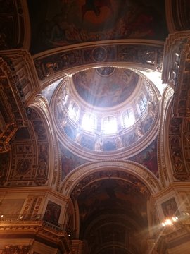 Interior of the Saint Isaac's Cathedral in St. Petersburg, Russia.