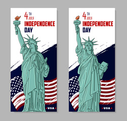 Independence Day of America leaflets templates Statue of Liberty