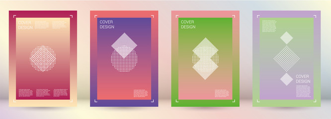 Futuristic Vector Geometric Cover Design with Gradient and Abstract Lines and Figures for your Business. Template Design with Hologram, Gradient Effect for Electronic Festival.