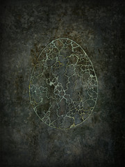Naklejka premium easter egg on the grunge background metal texture