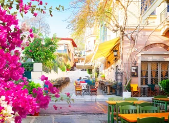 Foto op Plexiglas Straat van Athene, Griekenland © neirfy