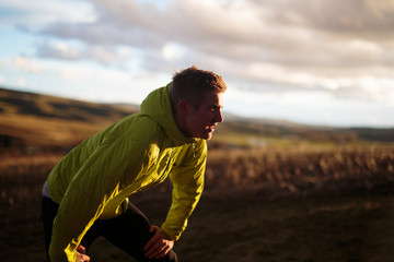 Man resting after run