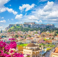 Fotobehang Athene Skyline of Athenth with Acropolis hill